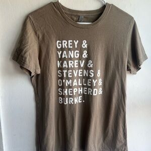 Grey’s Anatomy cast shirt Olive green women small